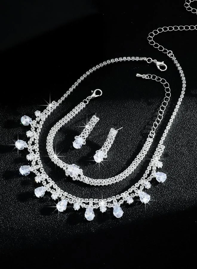 Take Two  3-Piece Embellished Necklace, Bracelet And Earrings Jewelry Set for Women | Best Price UAE